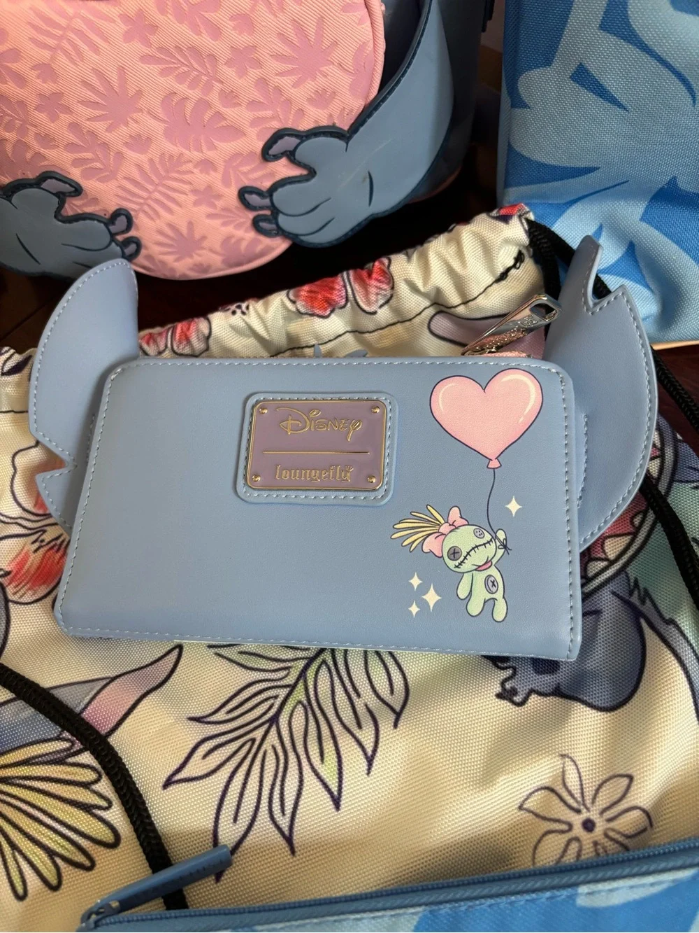 Disney Stitch Loungefly Backpack with Wallet Beach Bag & Accessories NWOT